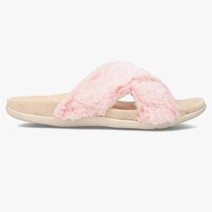 NEW Strive Nora Pink Furry Orthotic Slip-on Sandals 7